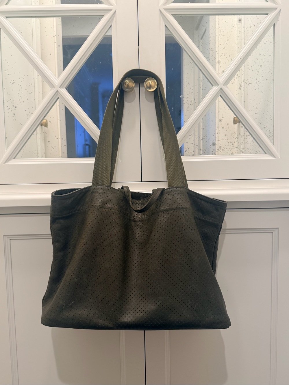 Blair Ritchey Hugh Sport Loden Green Perforated Leather Tote Bag